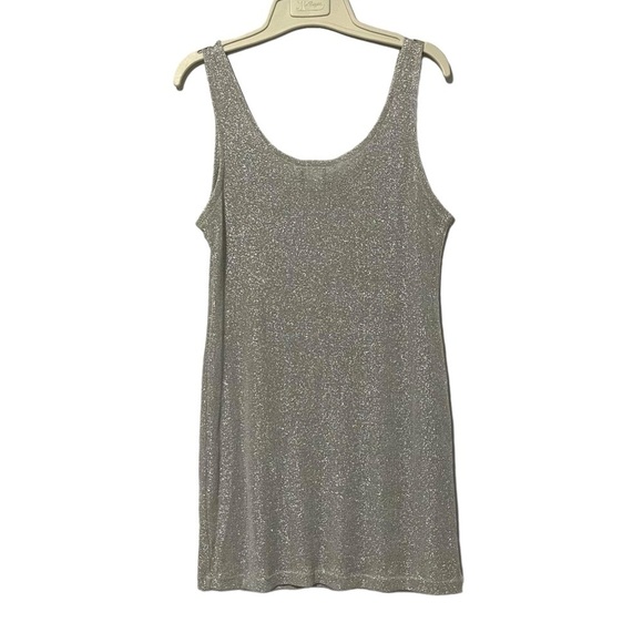 Vintage Victorias Secret Silver Metallic Slip Dress Size Large Whimsigoth Fairy - Picture 2 of 5